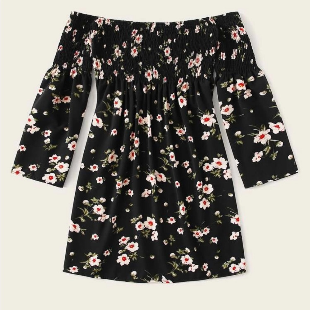 Ditsy floral print dress/off the shoulder size8/10 - Picture 4 of 7